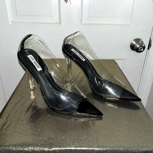 Preloved Cape Robbin Clear & Black Stilettos. Size 8M